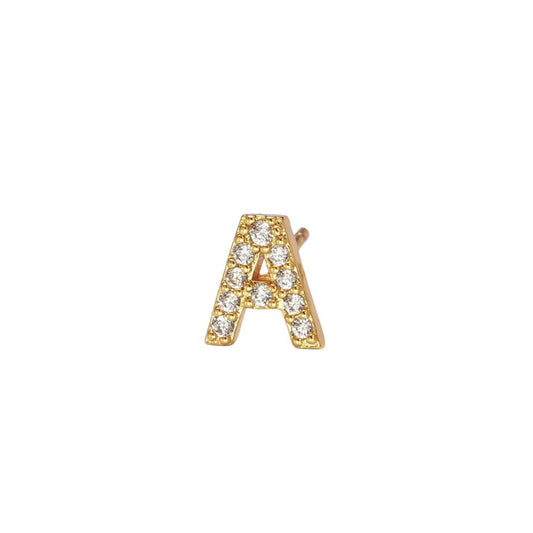 Letter Stud Earrings for women with gold metal color