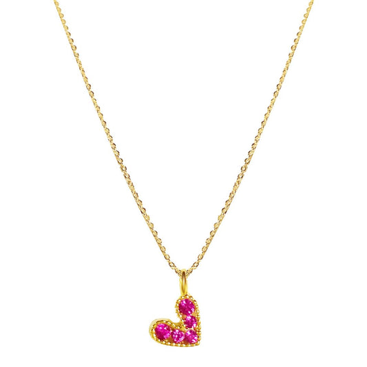Ruby Gold-plated Charm Necklace For Women