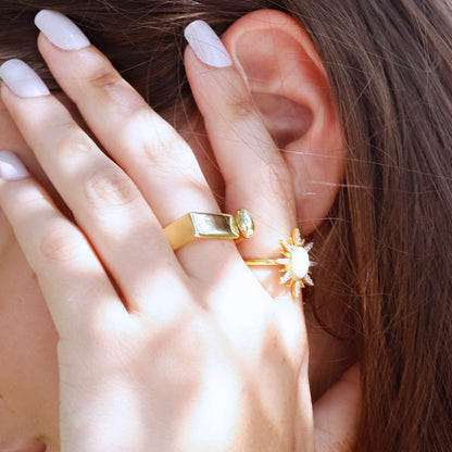 Greta (White) Gold-plated Ring For Women