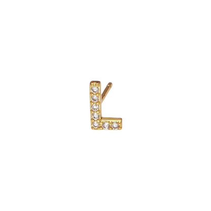 Letter Stud Earrings for women with gold metal color