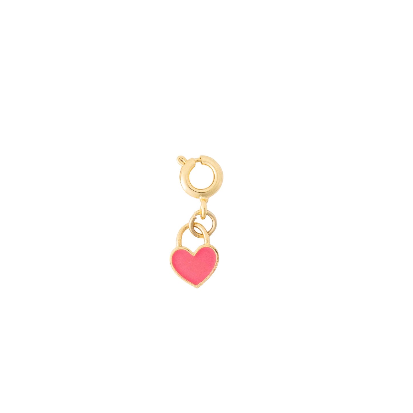 Gold Hot Pink Mini-Heart Charm