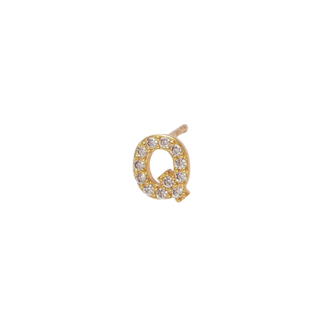 Letter Stud Earrings for women with gold metal color