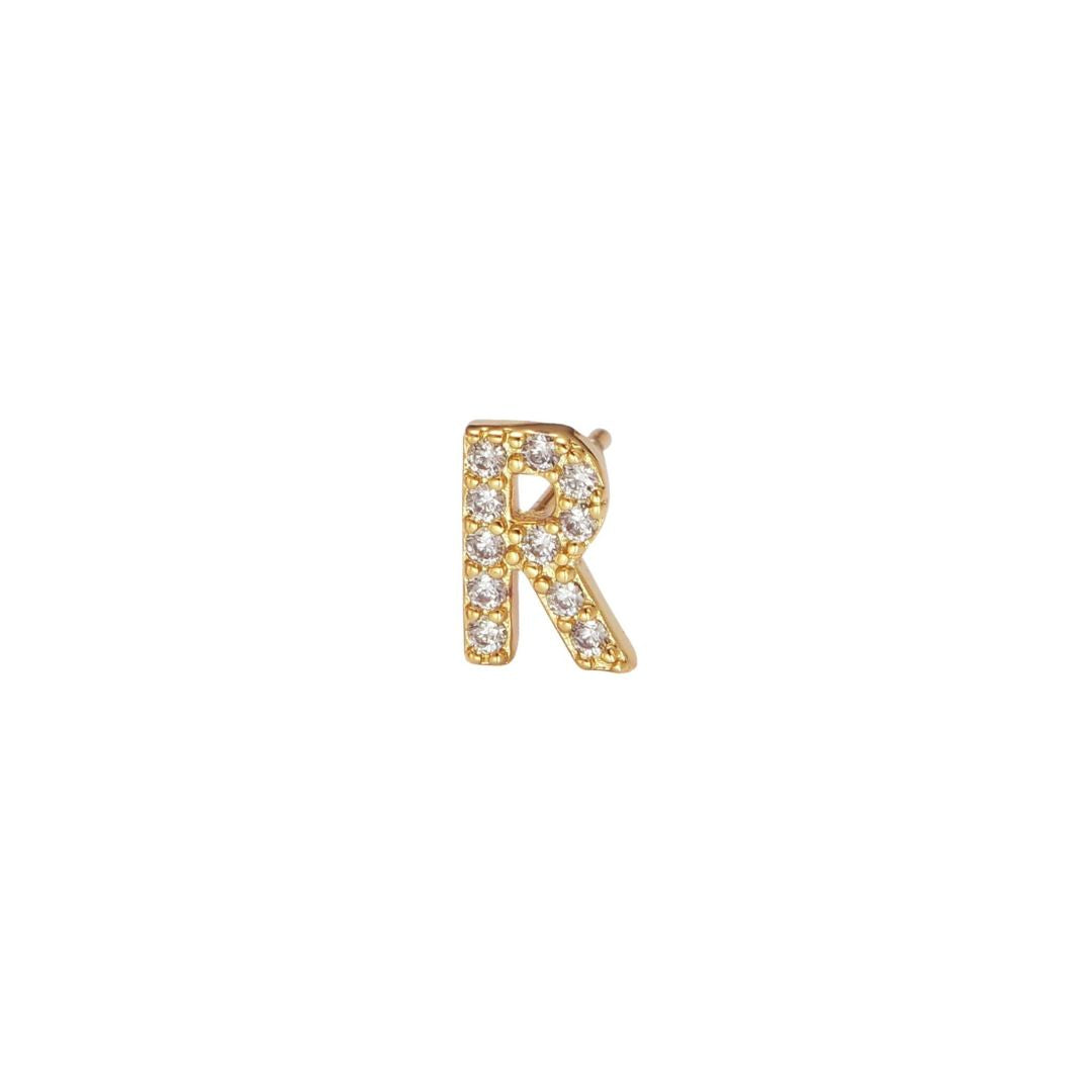 Letter Stud Earrings for women with gold metal color