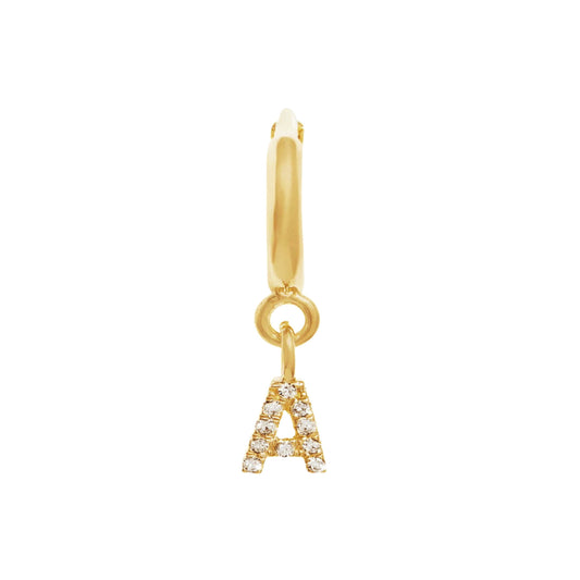Gold Plated Letter Huggie Earrings Gold Color