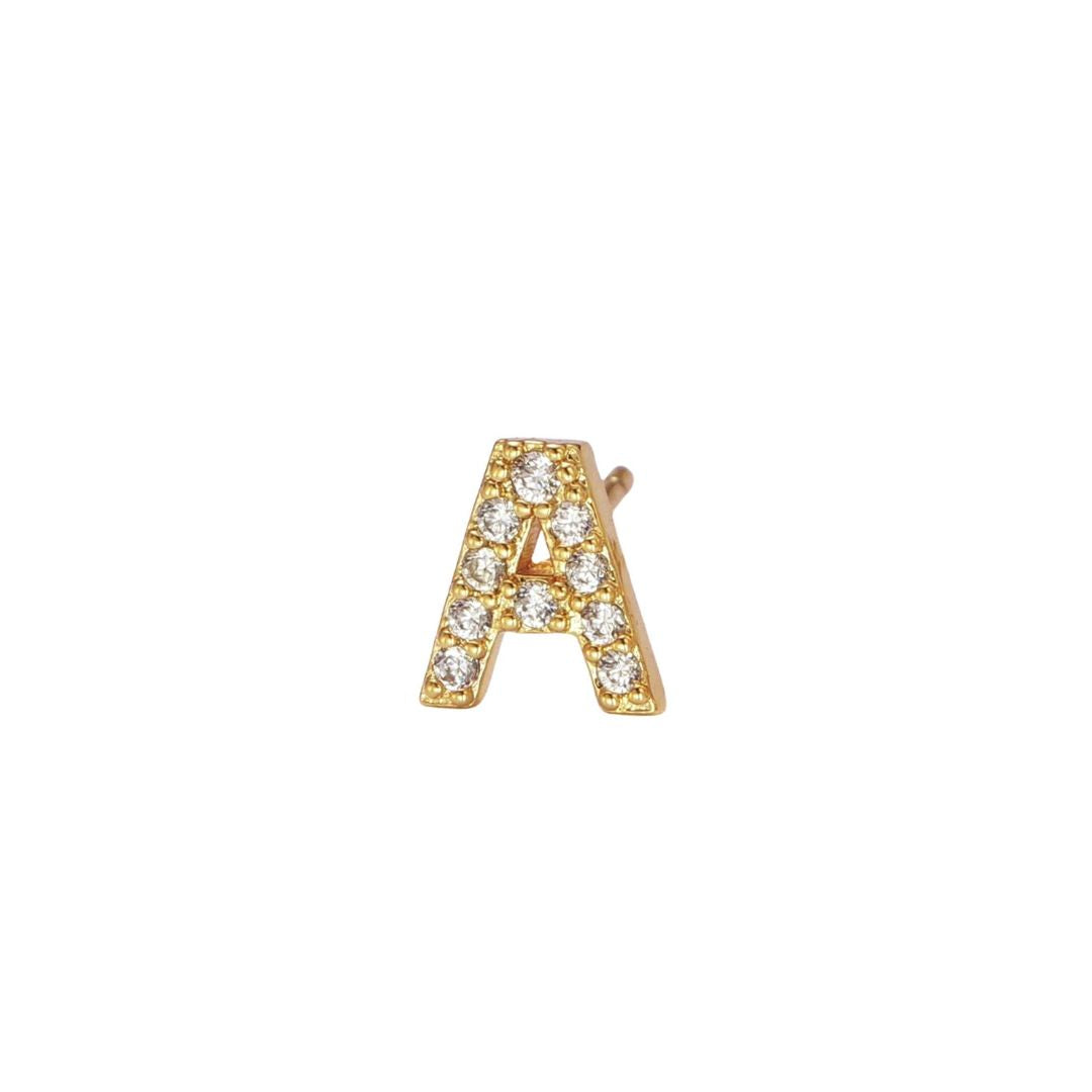 Letter Stud Earrings for women with gold metal color