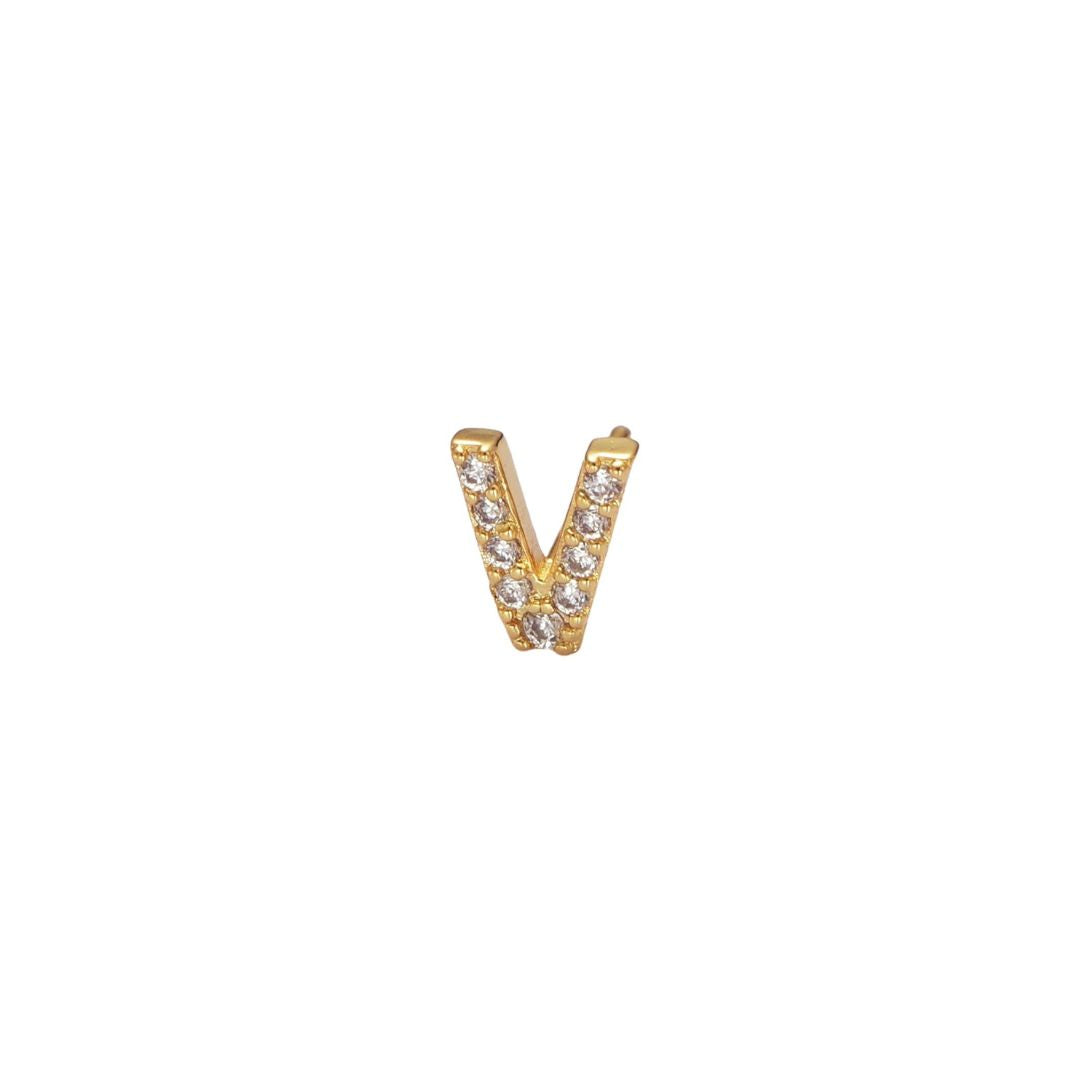 Letter Stud Earrings for women with gold metal color