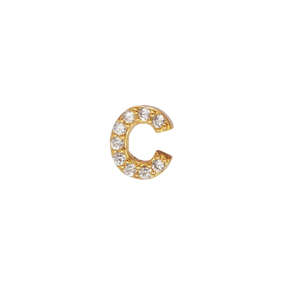 Letter Stud Earrings for women with gold metal color