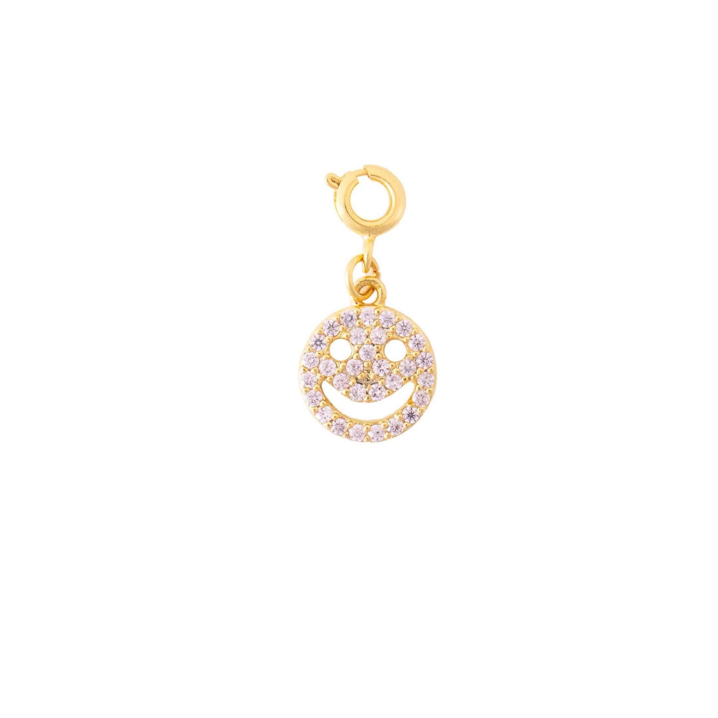 Gold Crystal Pink Smile Charm