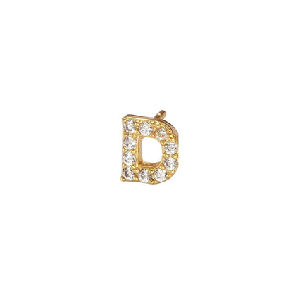 Letter Stud Earrings for women with gold metal color