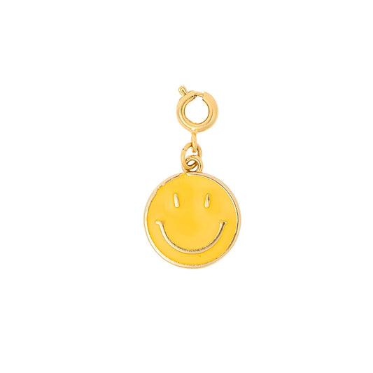 Gold Yellow Enamel Smile Charm