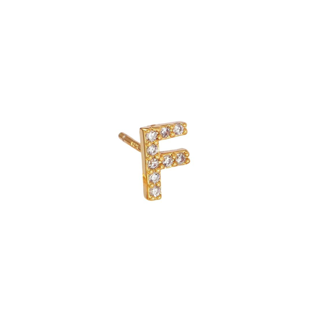 Letter Stud Earrings for women with gold metal color