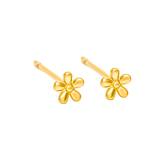 Saffron Gold-plated Stud Earrings For Women