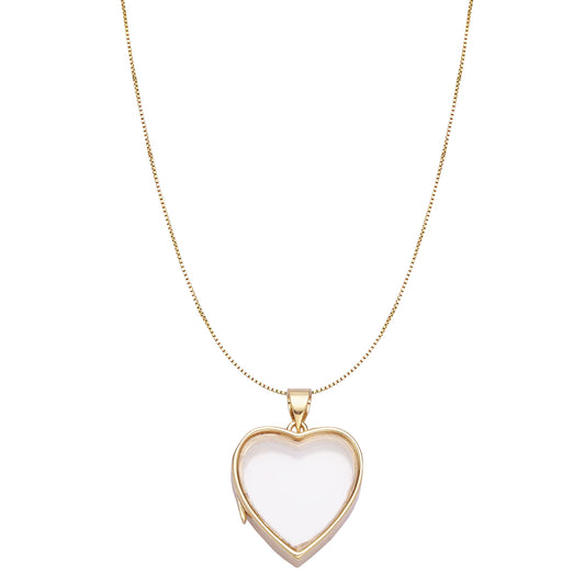 FLOATING HEART LOCKET WITH DAINTY CHAIN